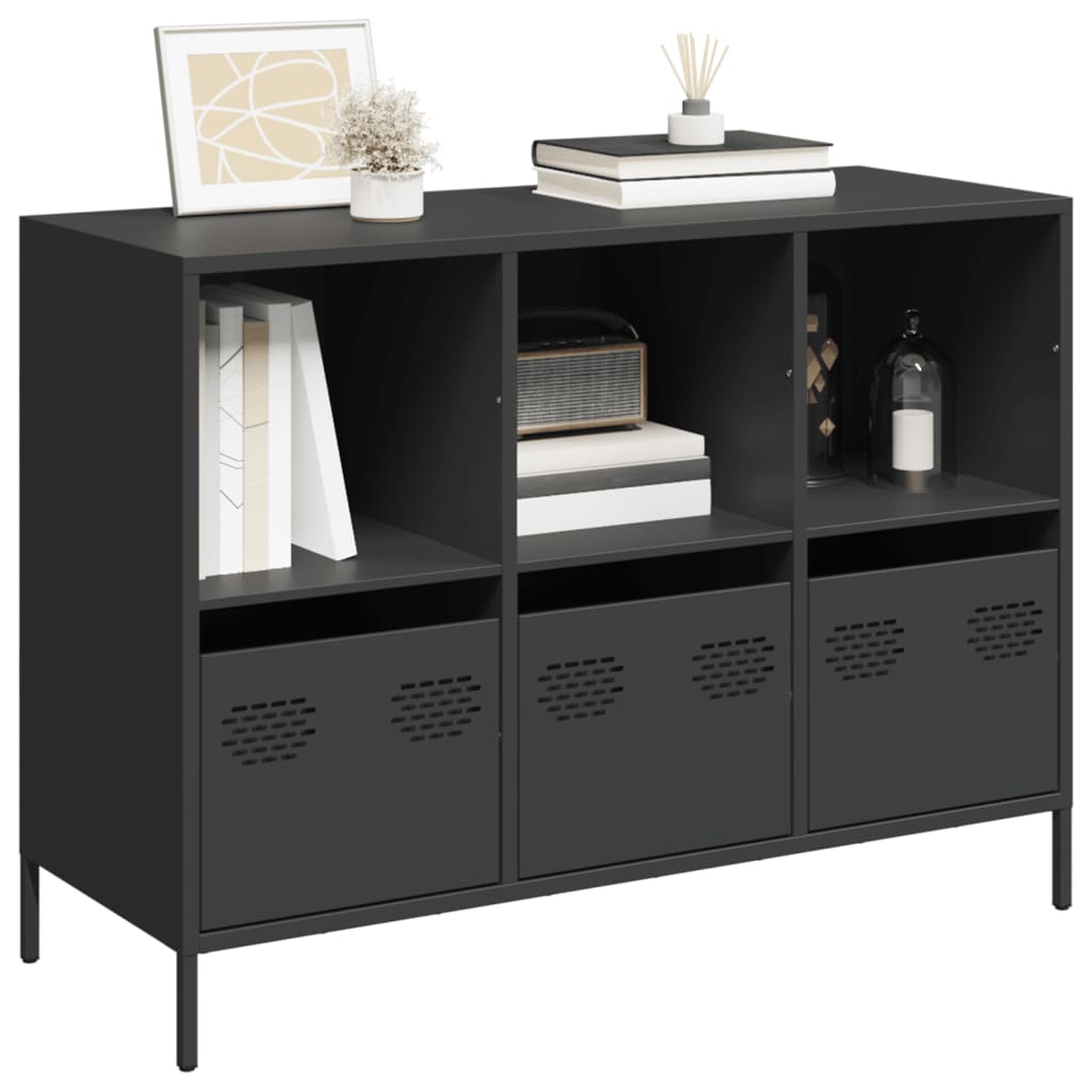 Buffet noir 101,5x39x73,5 cm acier laminé à froid - XIOS