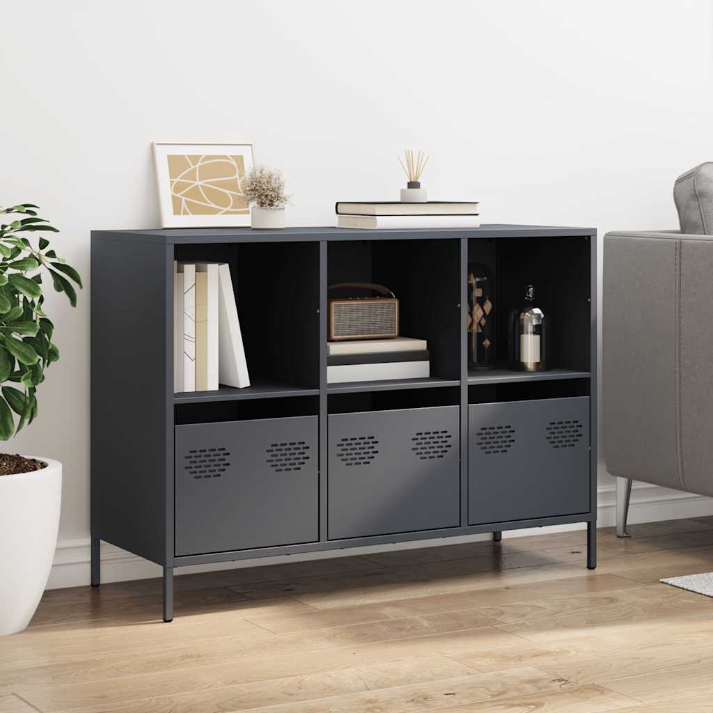 Buffet anthracite 101,5x39x73,5 cm acier laminé à froid - XIOS