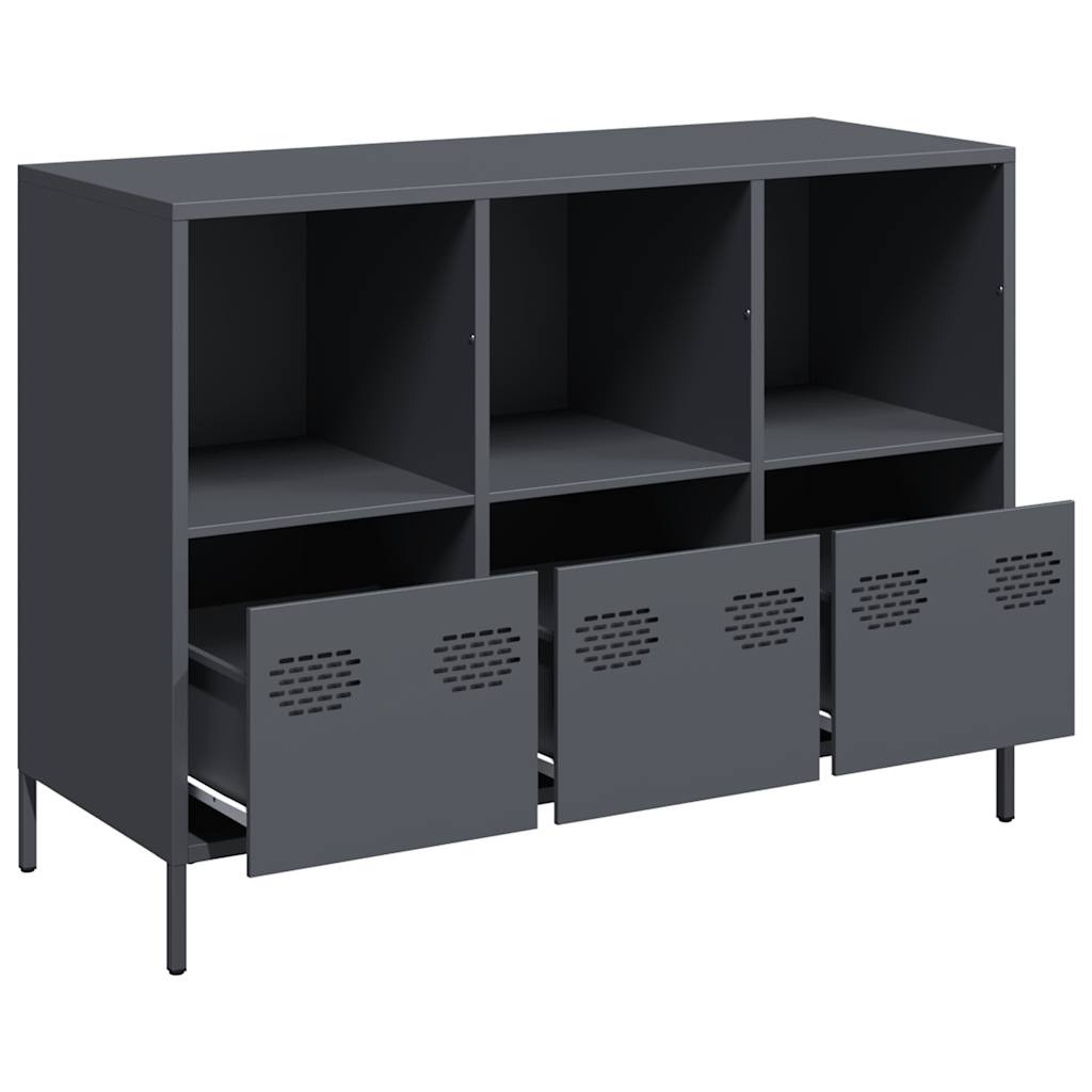 Buffet anthracite 101,5x39x73,5 cm acier laminé à froid - XIOS