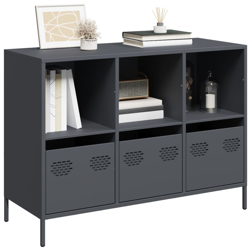 Buffet anthracite 101,5x39x73,5 cm acier laminé à froid - XIOS