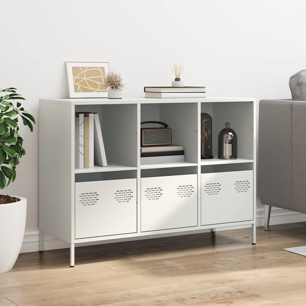 Buffet blanc 101,5x39x73,5 cm acier laminé à froid - XIOS