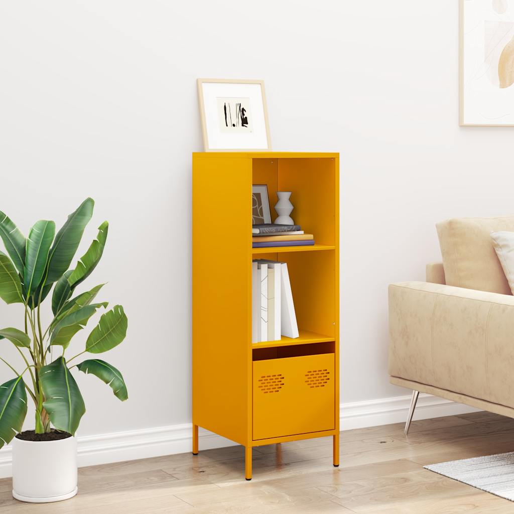Buffet haut jaune moutarde 35x39x103,5 cm acier - XIOS