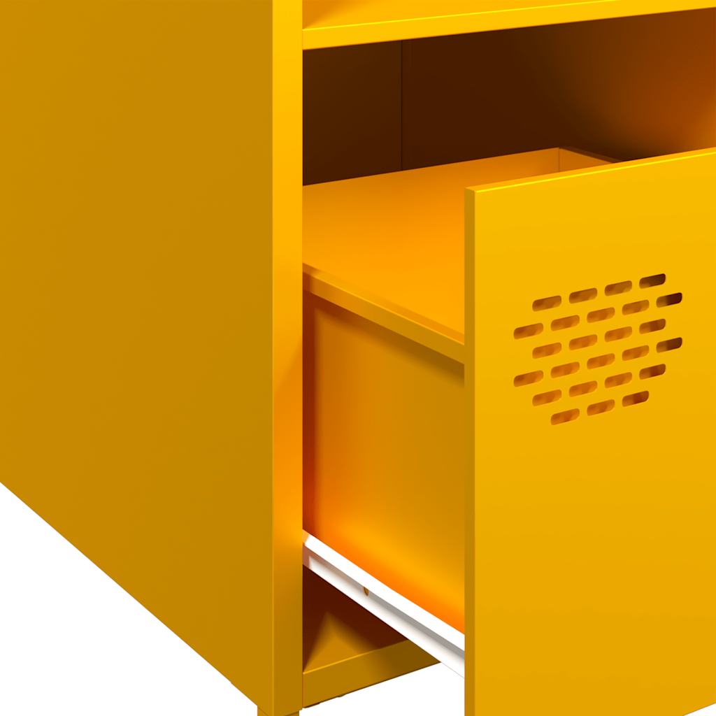 Buffet haut jaune moutarde 35x39x103,5 cm acier - XIOS