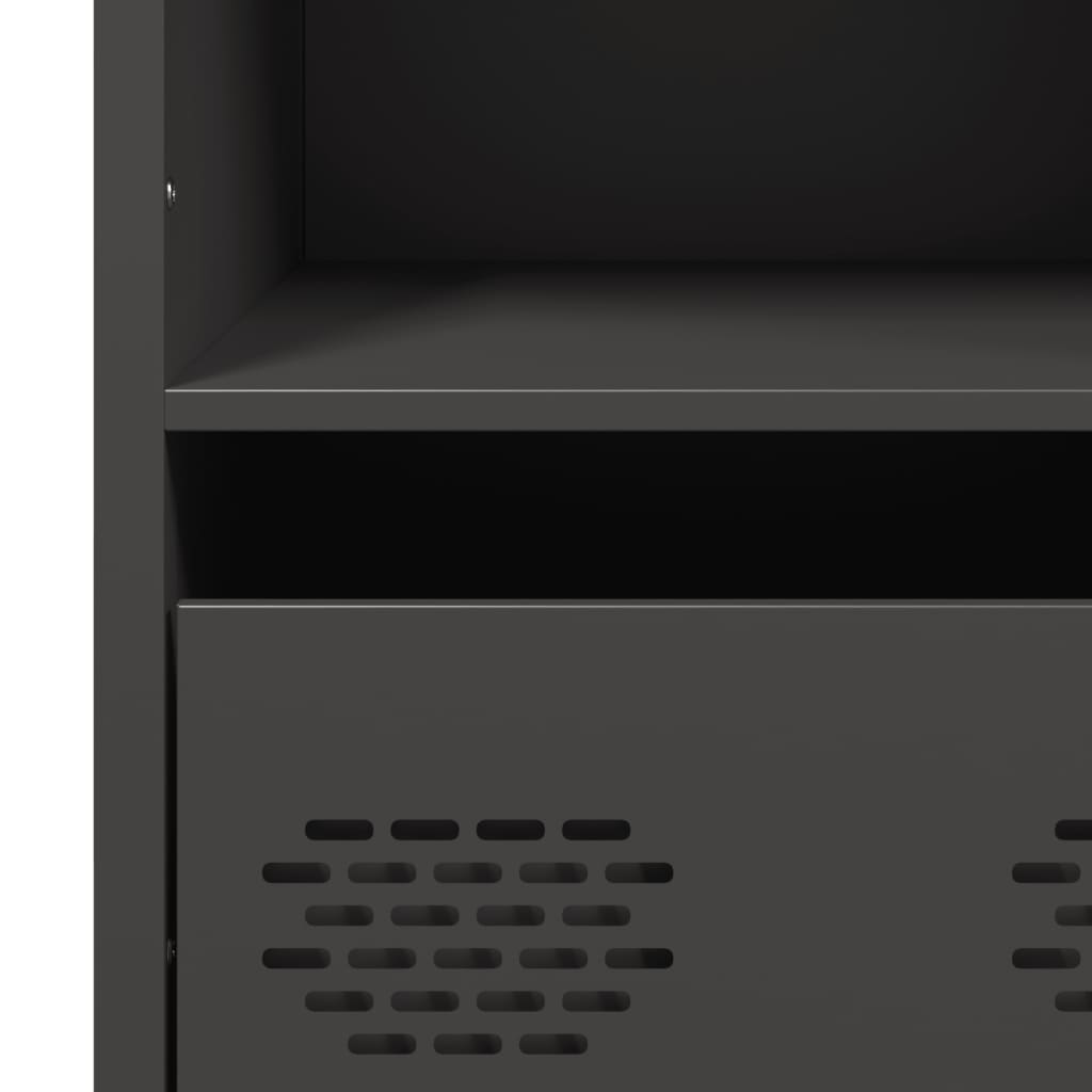 Buffet haut noir 68x39x103,5 cm acier - XIOS
