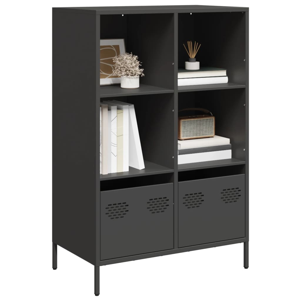 Buffet haut noir 68x39x103,5 cm acier - XIOS