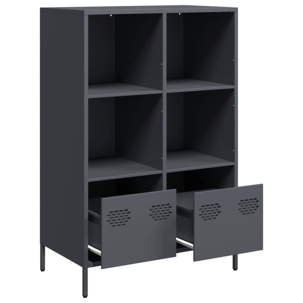 Buffet haut anthracite 68x39x103,5 cm acier - XIOS