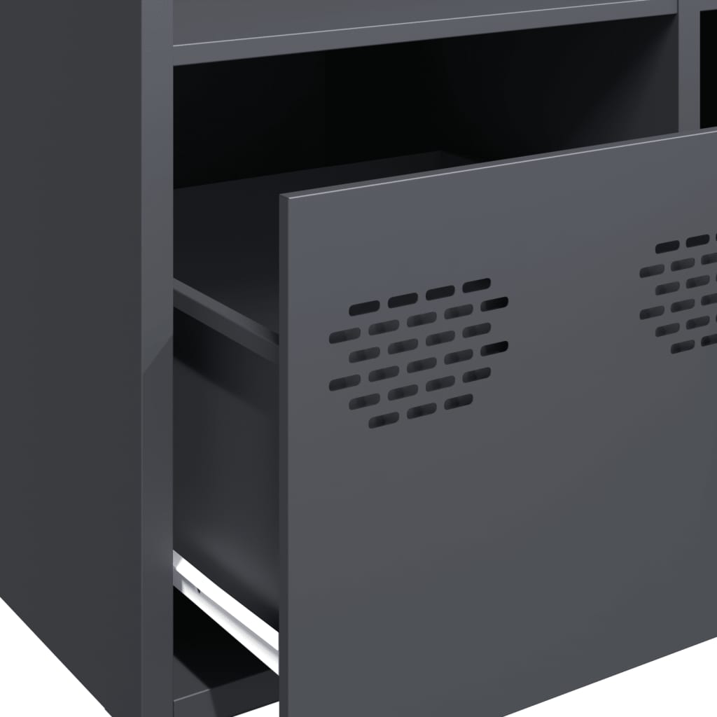 Buffet haut anthracite 68x39x103,5 cm acier - XIOS