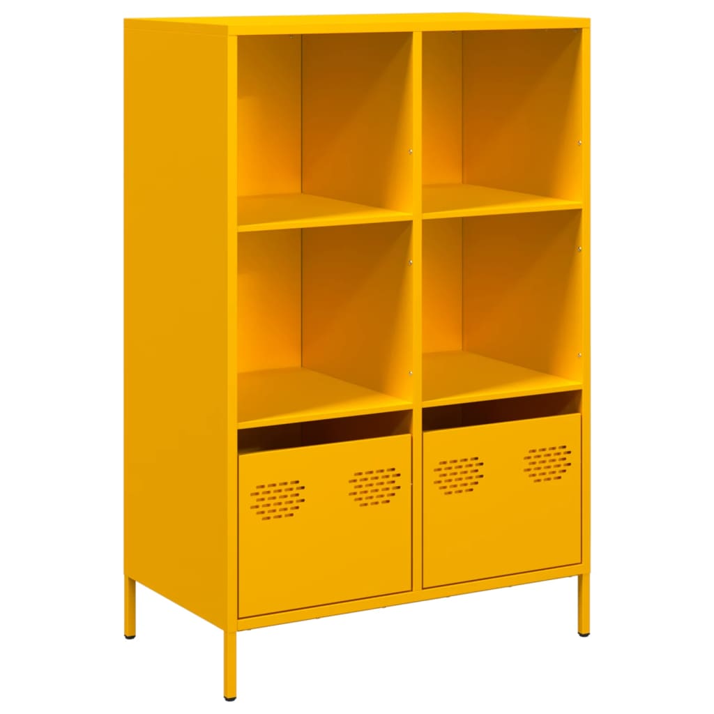 Buffet haut jaune moutarde 68x39x103,5 cm acier - XIOS