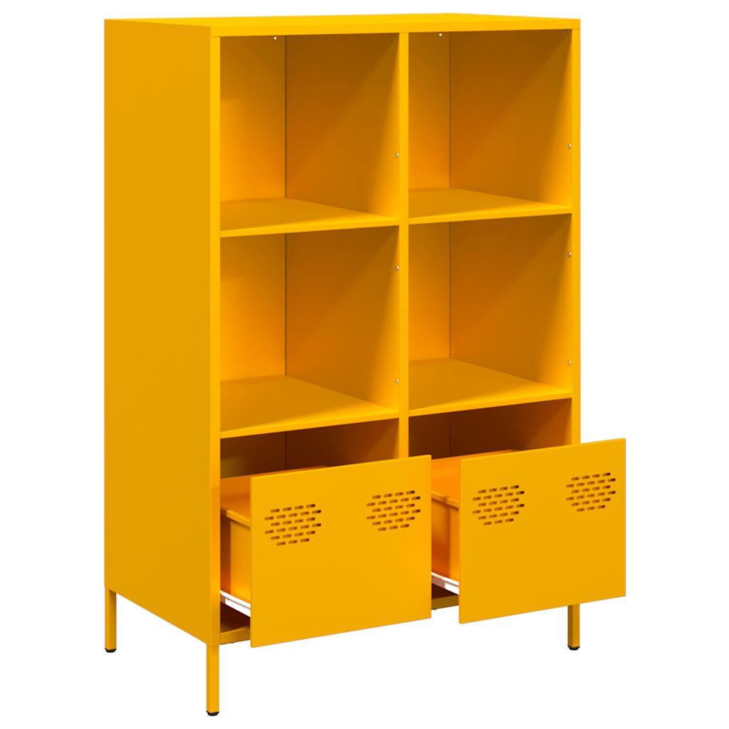 Buffet haut jaune moutarde 68x39x103,5 cm acier - XIOS