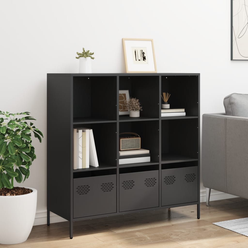 Buffet haut noir 101,5x39x103,5 cm acier - XIOS