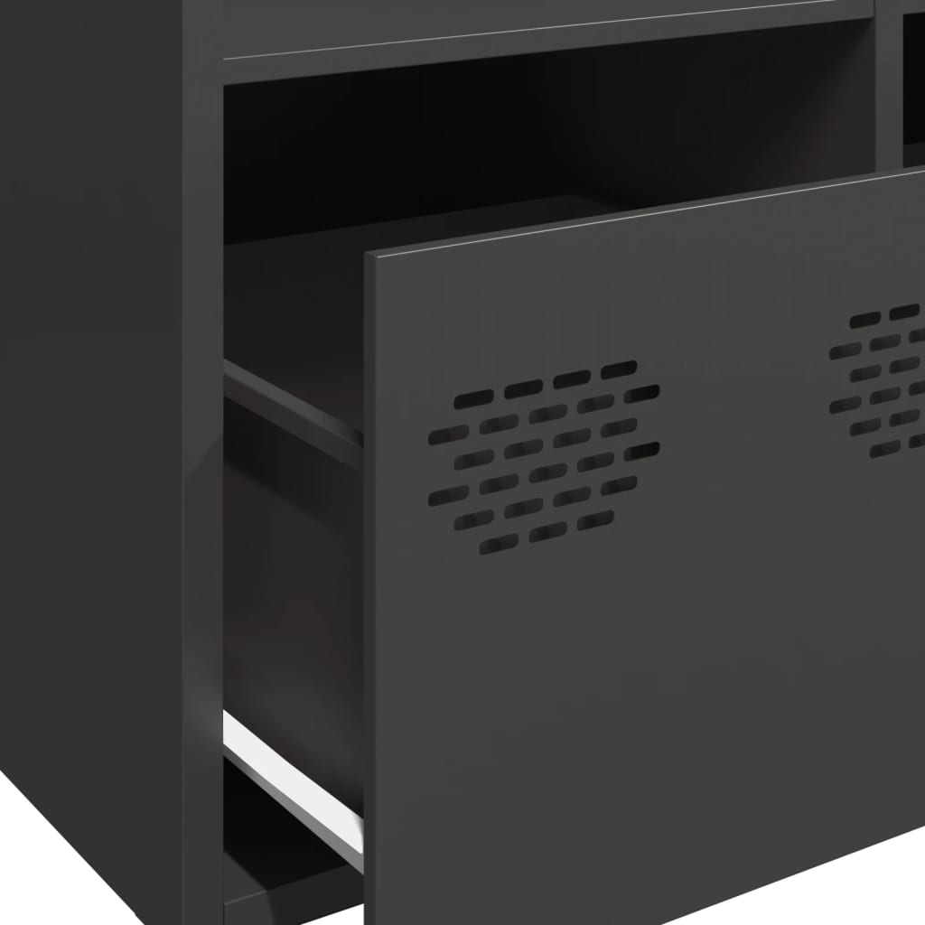Buffet haut noir 101,5x39x103,5 cm acier - XIOS