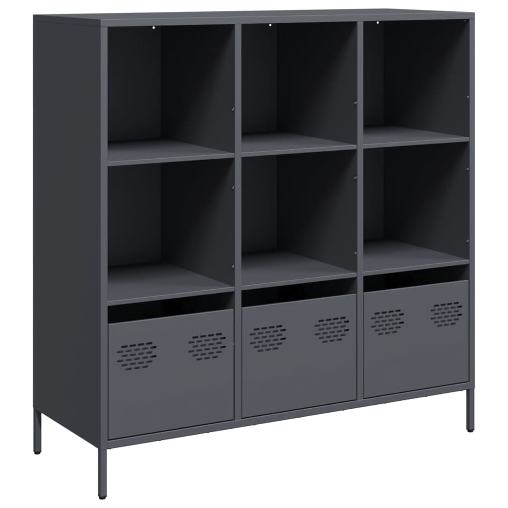 Buffet haut anthracite 101,5x39x103,5 cm acier - XIOS