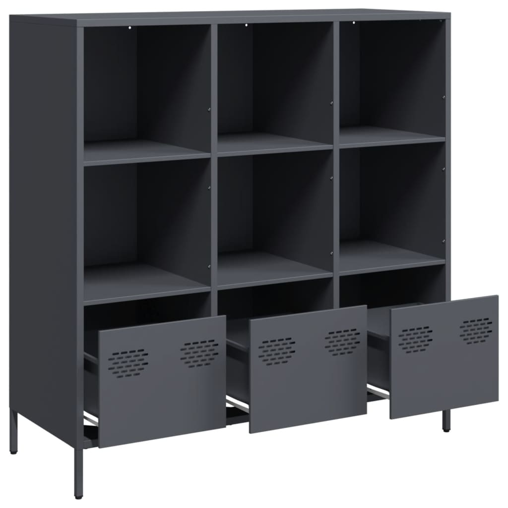Buffet haut anthracite 101,5x39x103,5 cm acier - XIOS