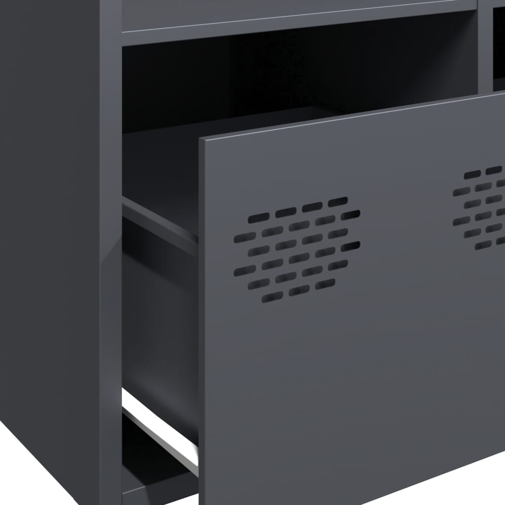 Buffet haut anthracite 101,5x39x103,5 cm acier - XIOS
