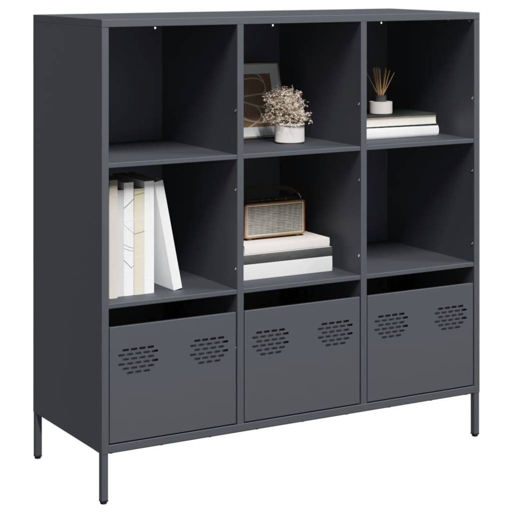 Buffet haut anthracite 101,5x39x103,5 cm acier - XIOS