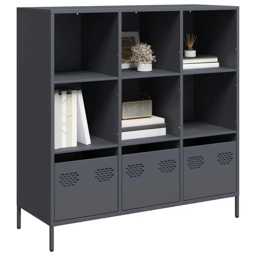 Buffet haut anthracite 101,5x39x103,5 cm acier - XIOS