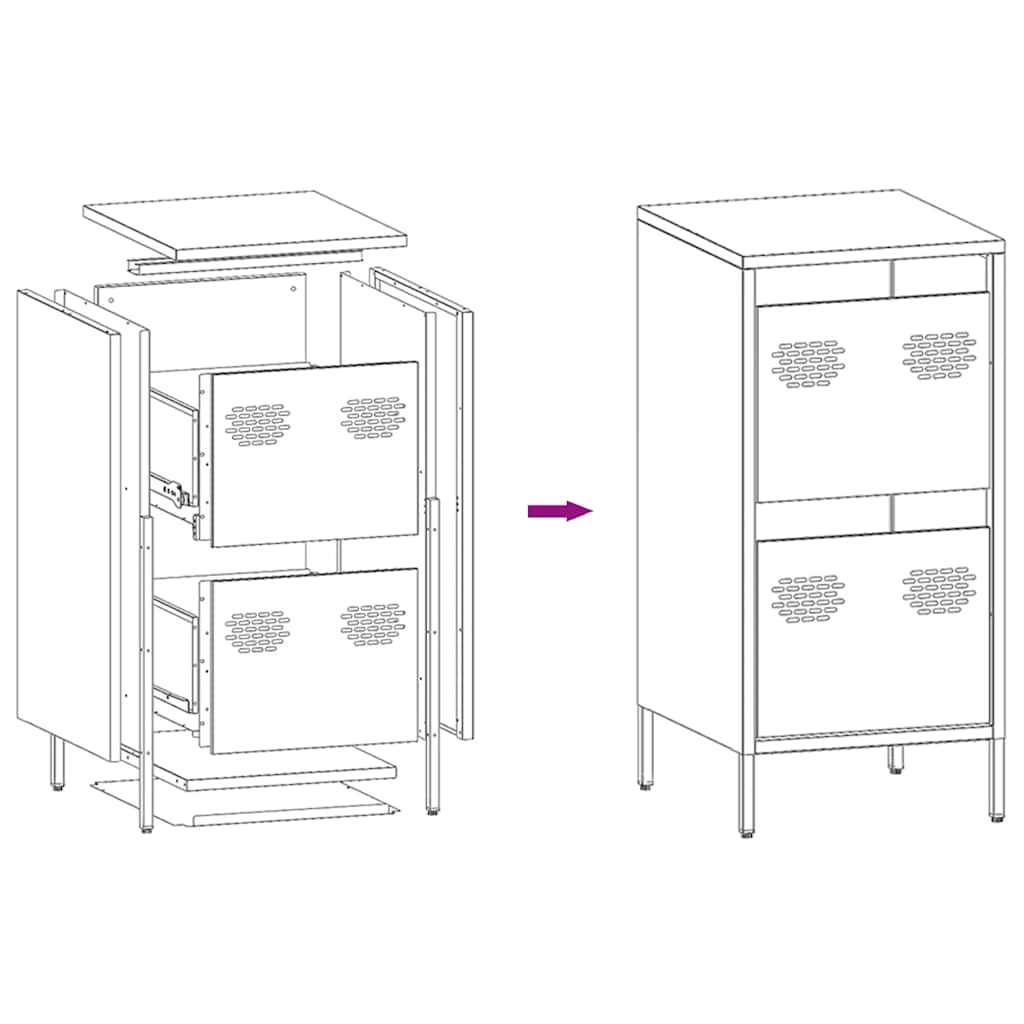 Buffet rose 35x39x73,5 cm acier laminé à froid - XIOS
