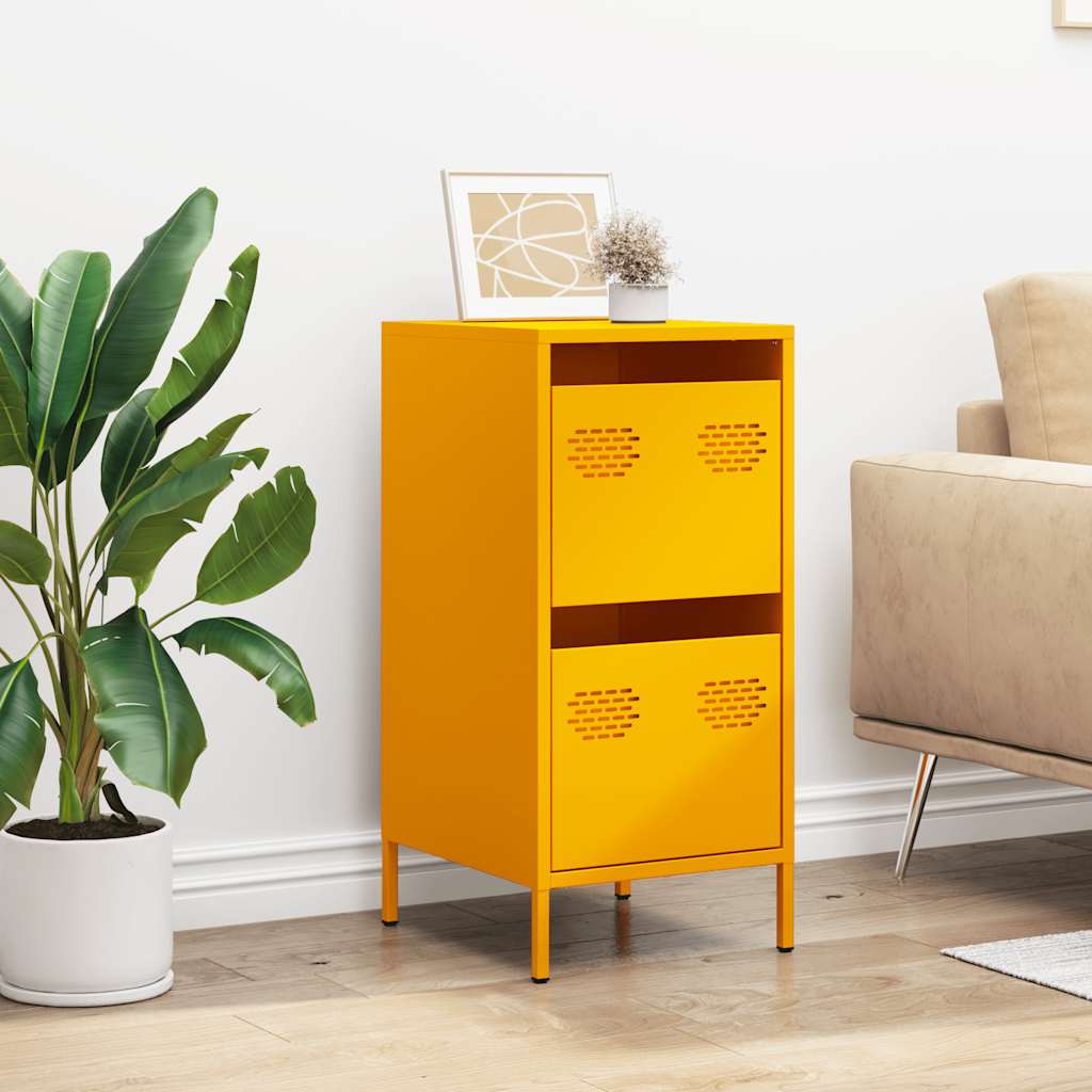 Buffet jaune moutarde 35x39x73,5 cm acier laminé à froid - XIOS