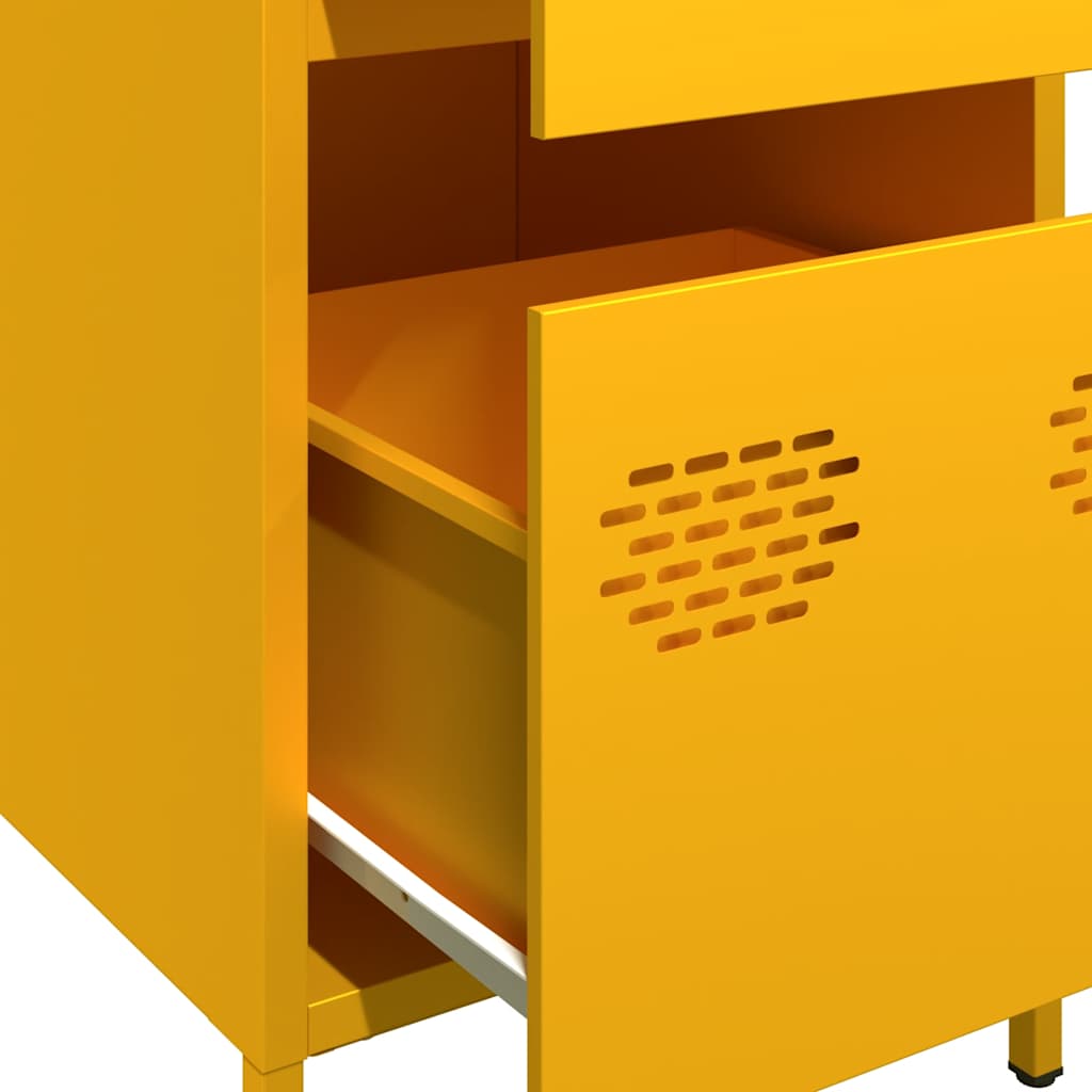 Buffet jaune moutarde 35x39x73,5 cm acier laminé à froid - XIOS