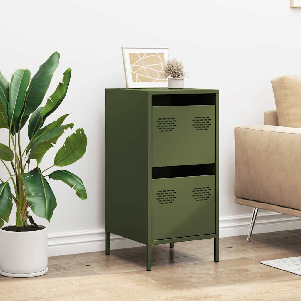 Buffet vert olive 35x39x73,5 cm acier laminé à froid - XIOS