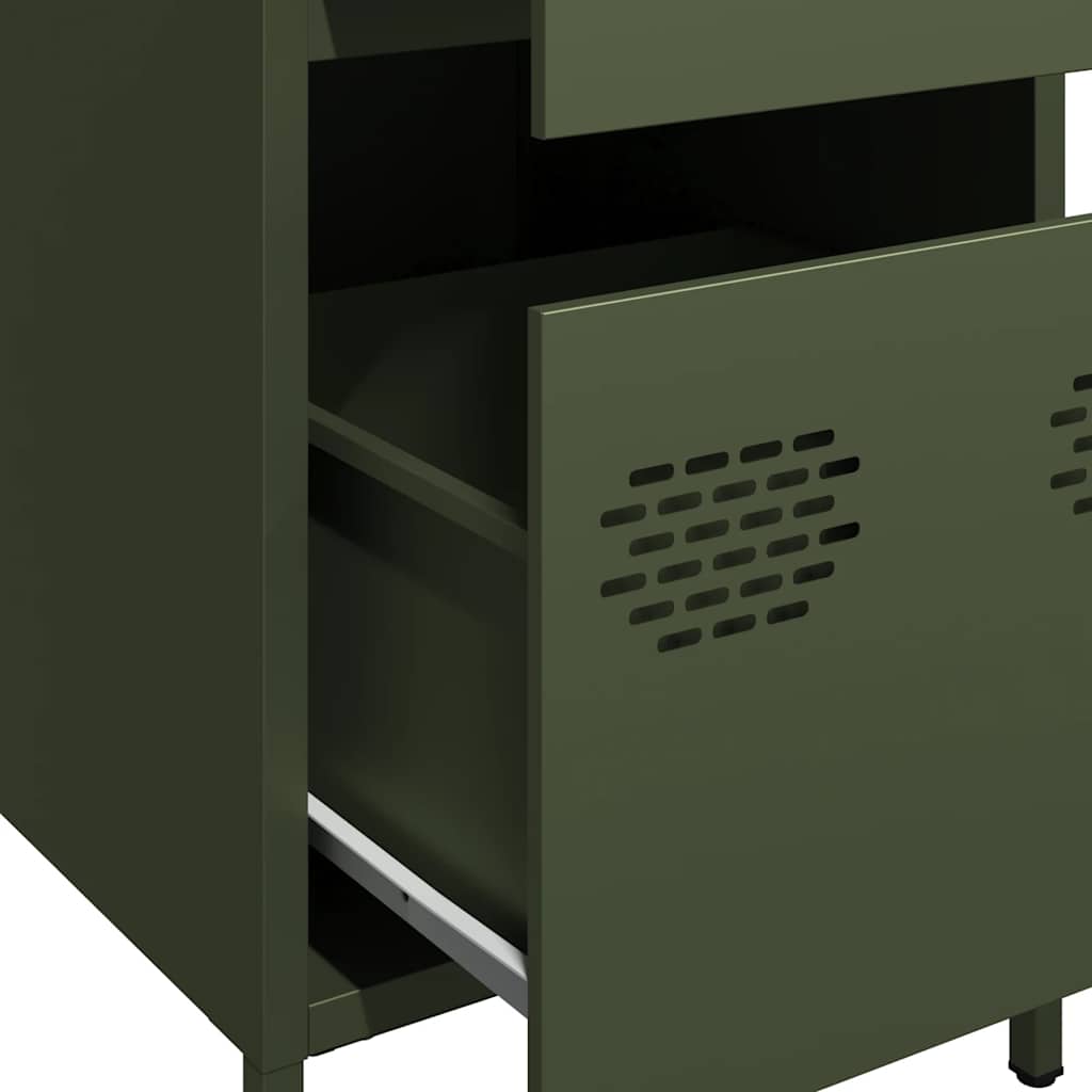 Buffet vert olive 35x39x73,5 cm acier laminé à froid - XIOS