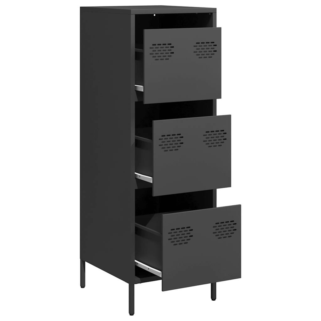Buffet haut noir 39x35x103,5 cm acier - XIOS