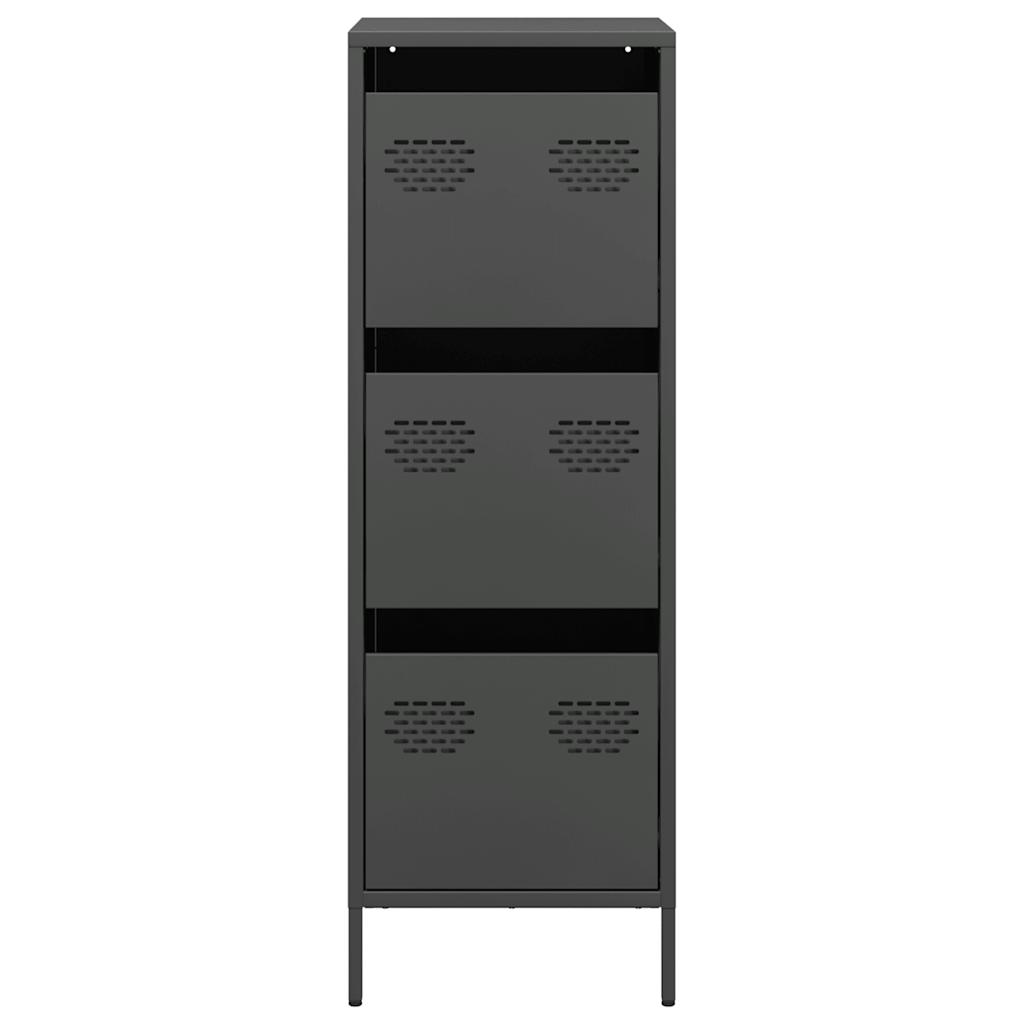 Buffet haut noir 39x35x103,5 cm acier - XIOS