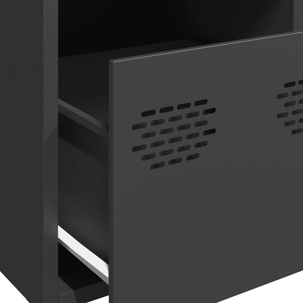 Buffet haut noir 39x35x103,5 cm acier - XIOS