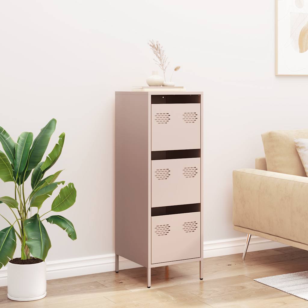 Buffet haut rose 39x35x103,5 cm acier - XIOS