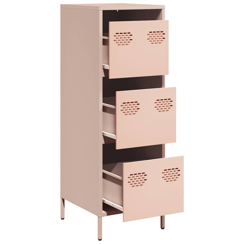 Buffet haut rose 39x35x103,5 cm acier - XIOS