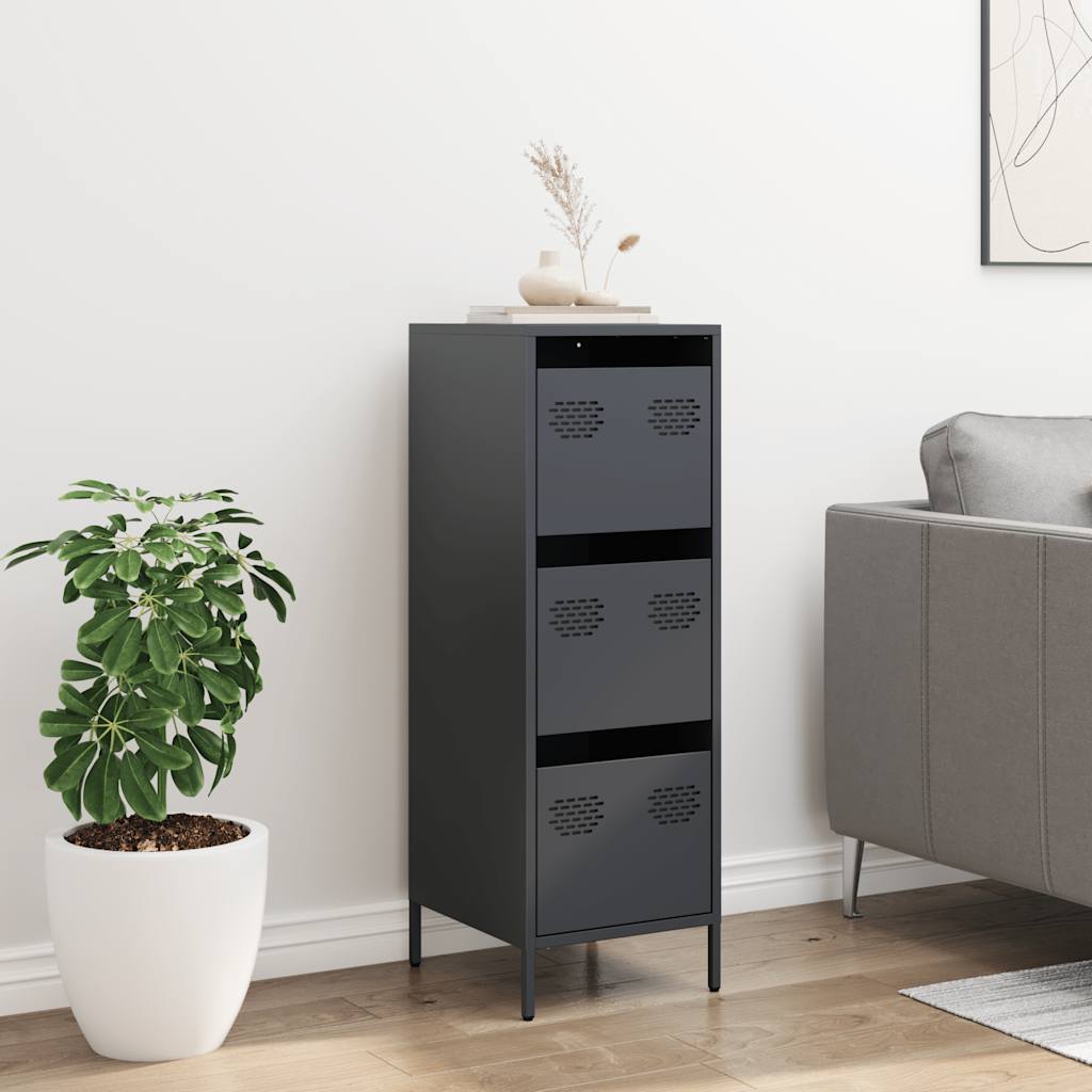 Buffet haut anthracite 39x35x103,5 cm acier - XIOS