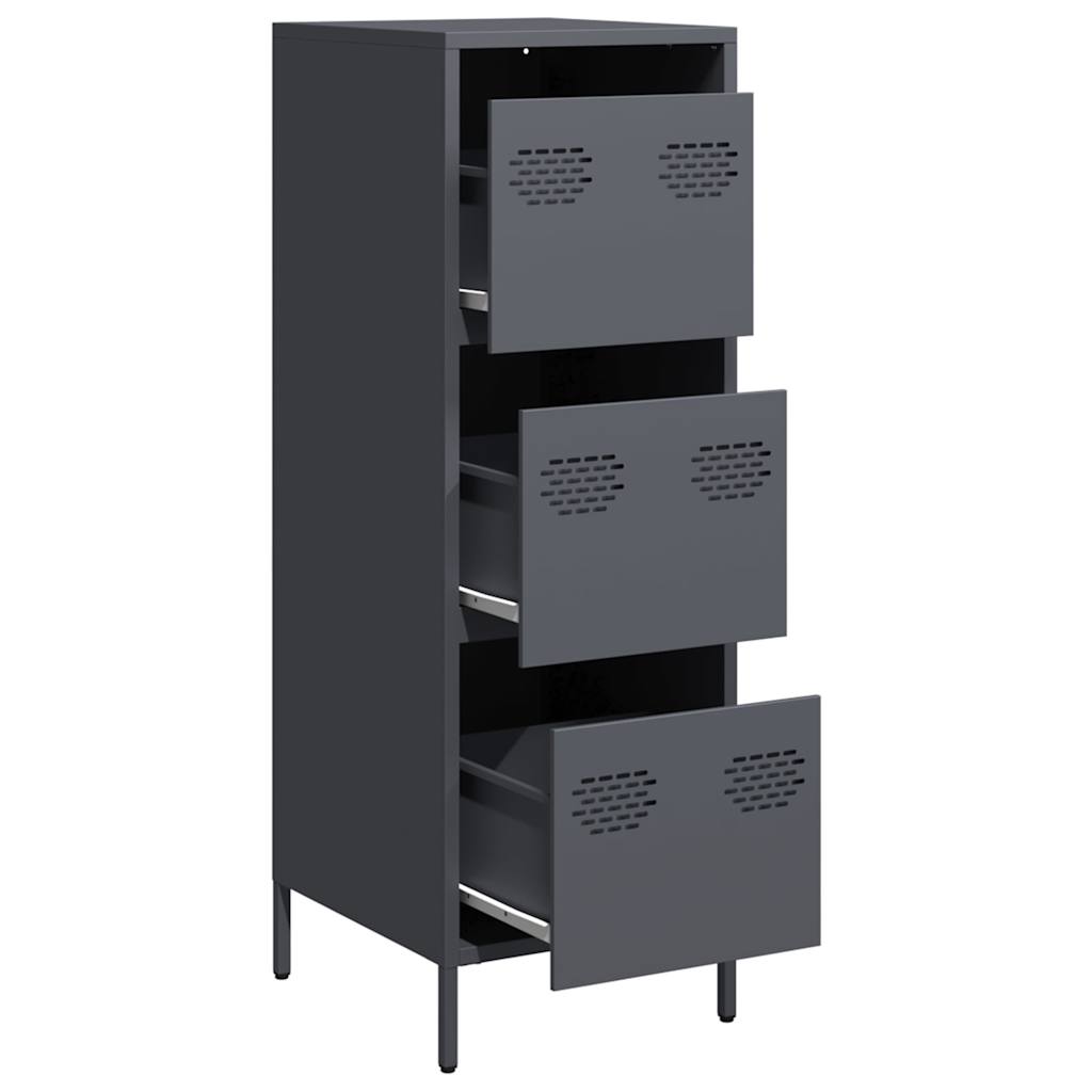 Buffet haut anthracite 39x35x103,5 cm acier - XIOS