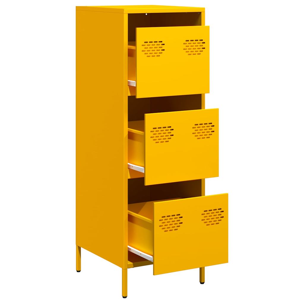Buffet haut jaune moutarde 39x35x103,5 cm acier - XIOS