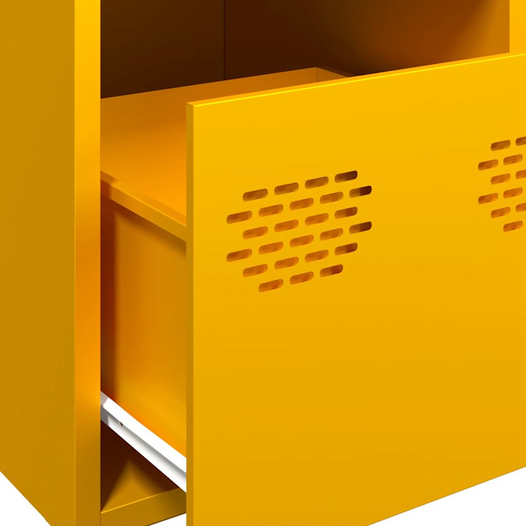 Buffet haut jaune moutarde 39x35x103,5 cm acier - XIOS