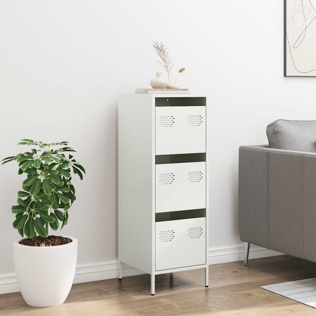Buffet haut blanc 39x35x103,5 cm acier - XIOS