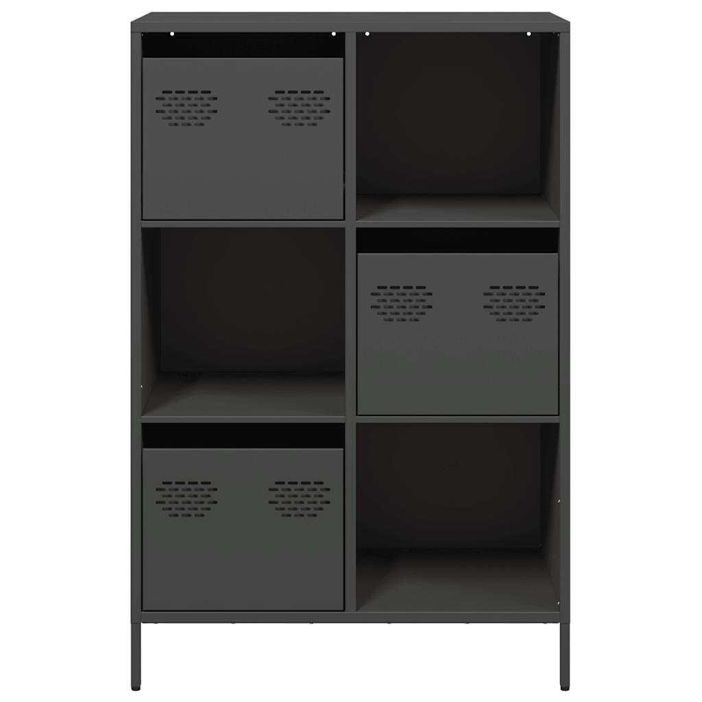 Buffet haut noir 68x39x103,5 cm acier - XIOS