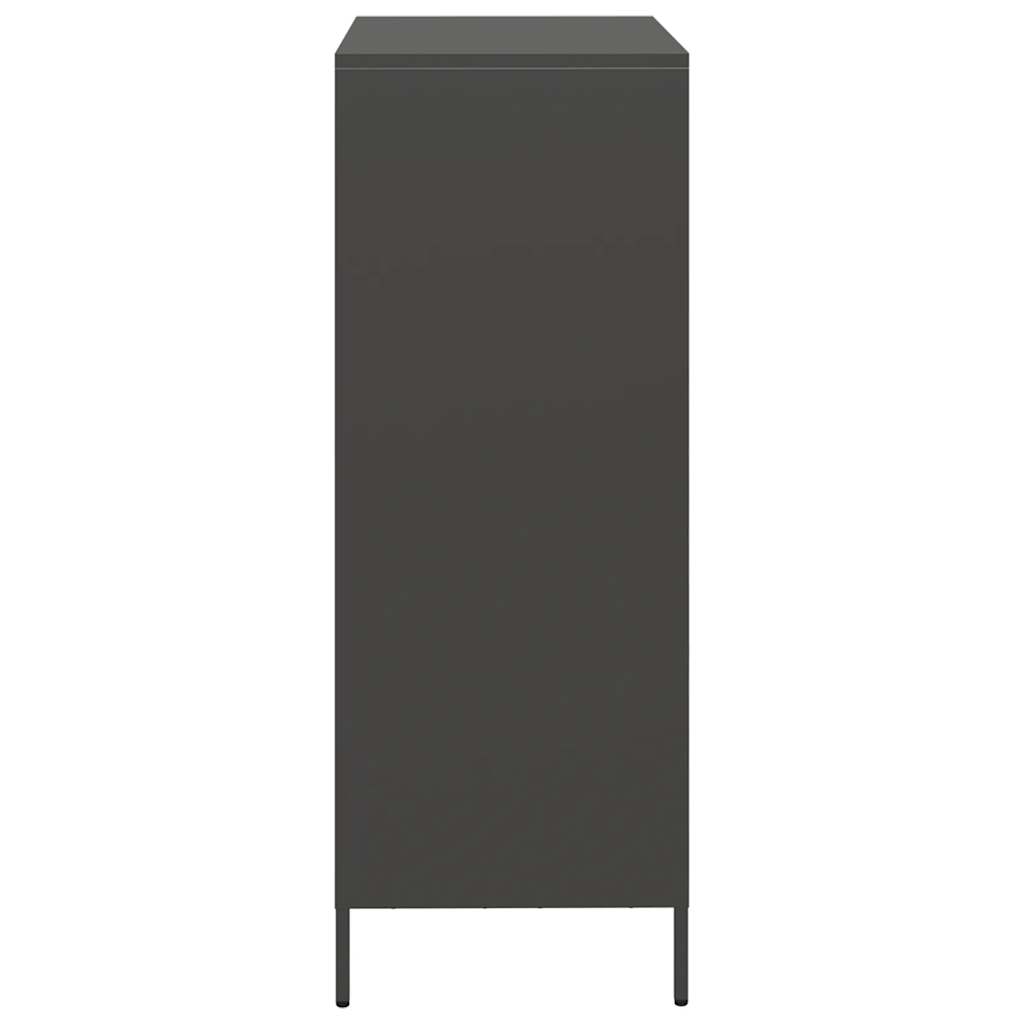 Buffet haut noir 68x39x103,5 cm acier - XIOS