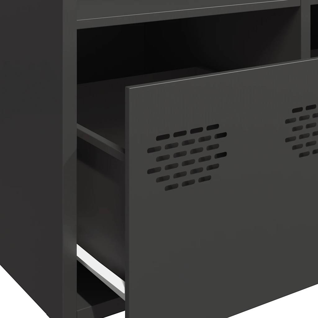 Buffet haut noir 68x39x103,5 cm acier - XIOS