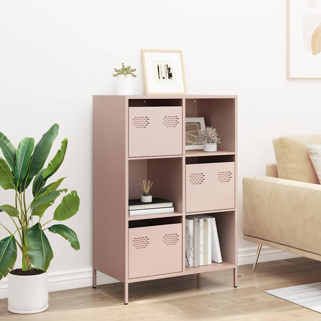 Buffet haut rose 68x39x103,5 cm acier - XIOS