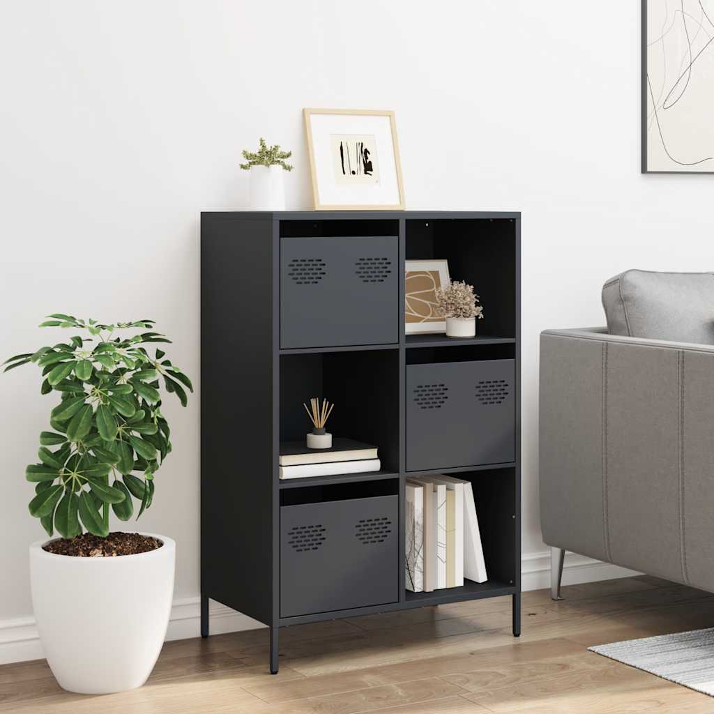 Buffet haut anthracite 68x39x103,5 cm acier - XIOS