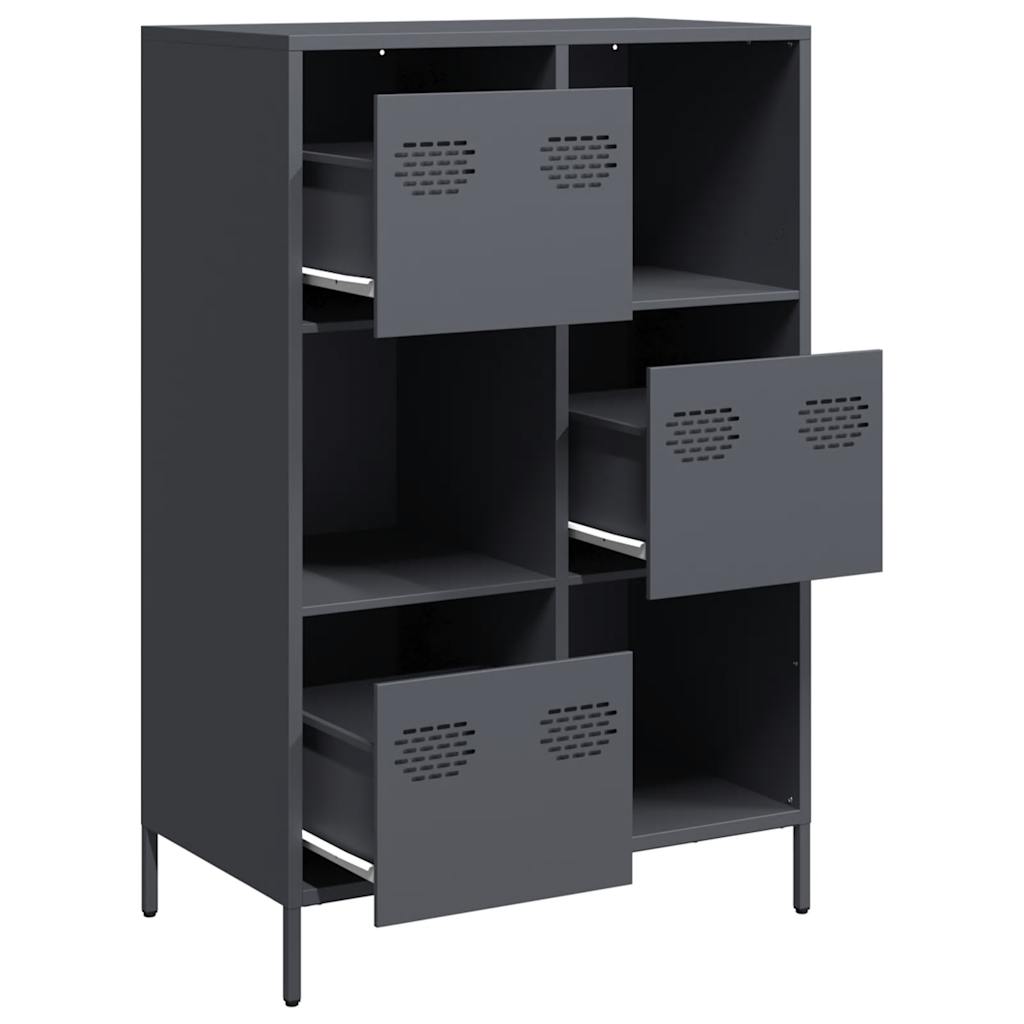 Buffet haut anthracite 68x39x103,5 cm acier - XIOS