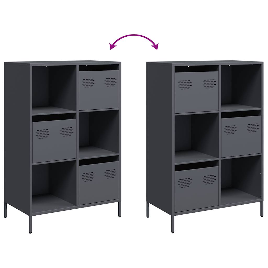 Buffet haut anthracite 68x39x103,5 cm acier - XIOS