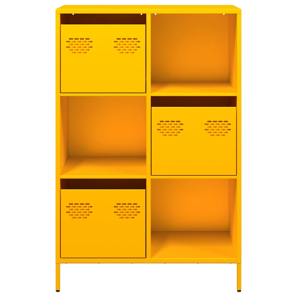 Buffet haut jaune moutarde 68x39x103,5 cm acier - XIOS