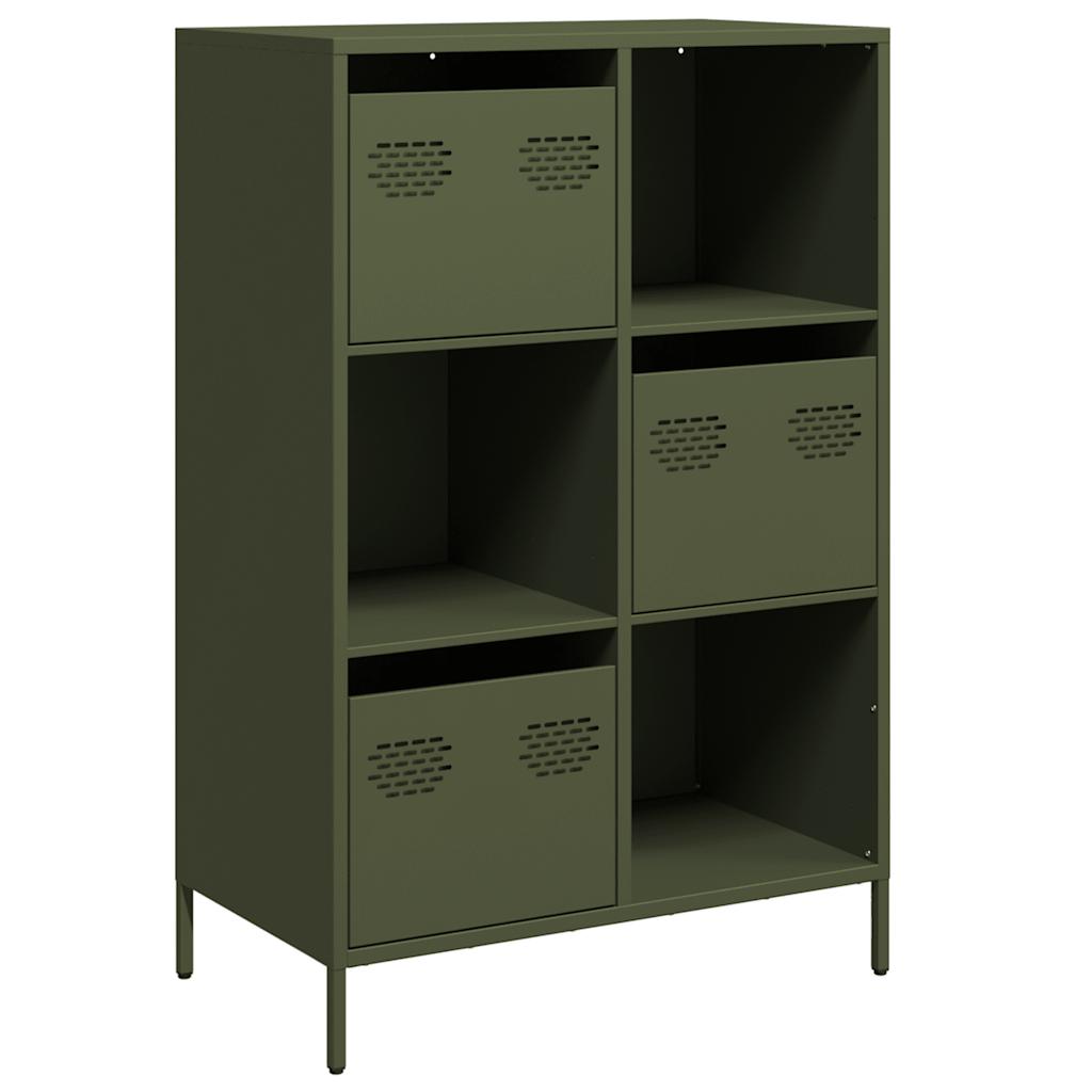 Buffet haut vert olive 68x39x103,5 cm acier - XIOS