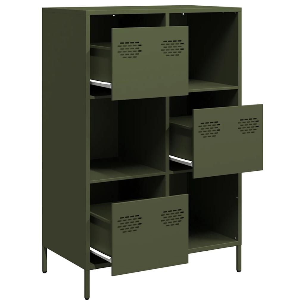 Buffet haut vert olive 68x39x103,5 cm acier - XIOS