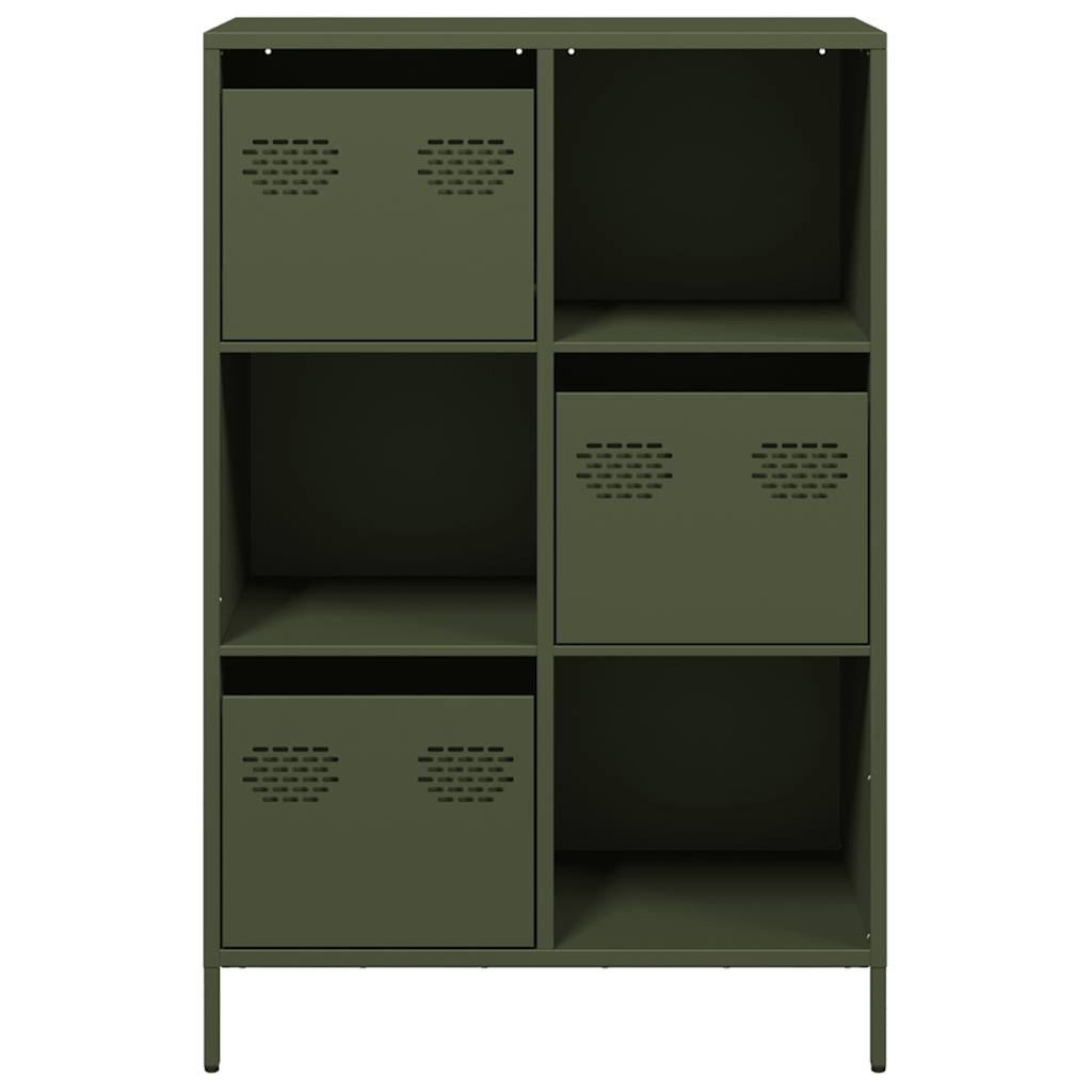 Buffet haut vert olive 68x39x103,5 cm acier - XIOS
