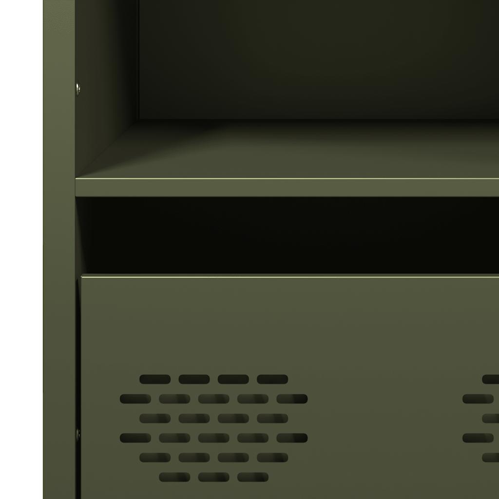 Buffet haut vert olive 68x39x103,5 cm acier - XIOS