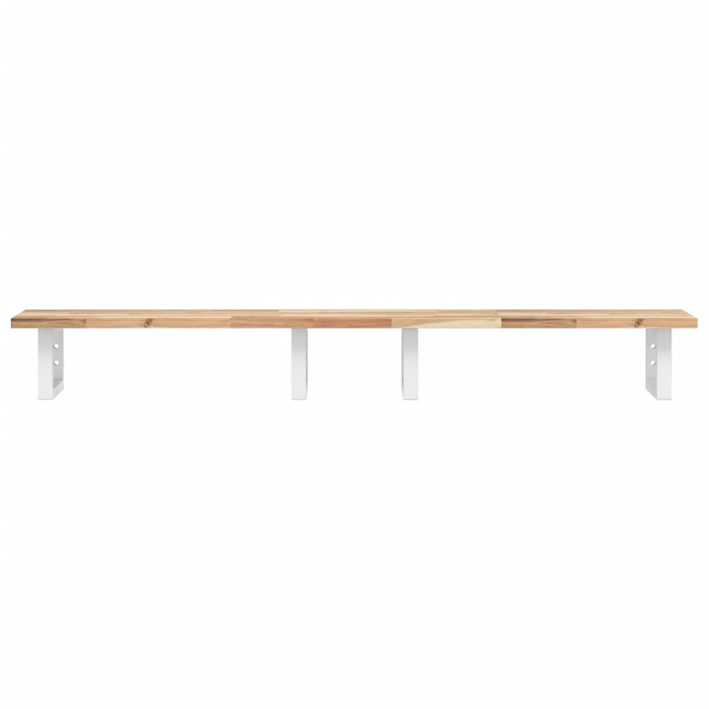 Étagère de vasque murale acier et bois massif d'acacia - XIOS