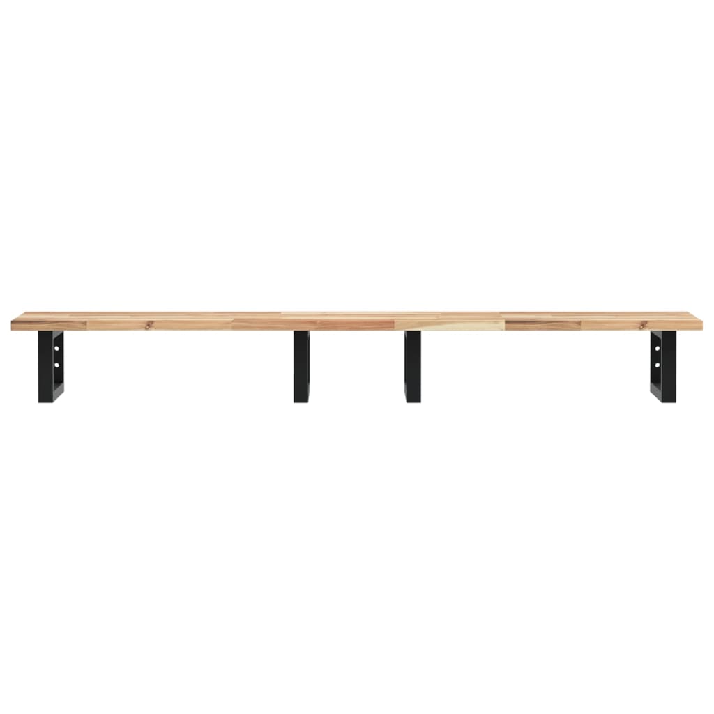 Étagère de vasque murale acier et bois massif d'acacia - XIOS