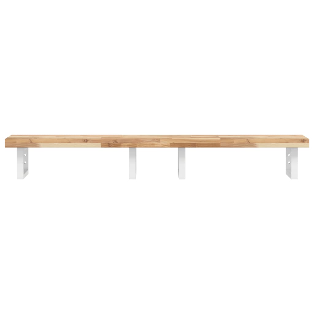 Étagère de vasque murale acier et bois massif d'acacia - XIOS